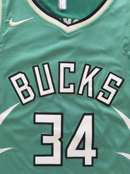 Milwaukee Bucks 20/21 ANTETOKOUNMPO #34 Green Basketball Jersey (Stitched)