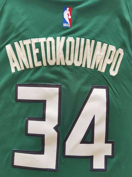 Milwaukee Bucks 20/21 ANTETOKOUNMPO #34 Green Basketball Jersey (Stitched)