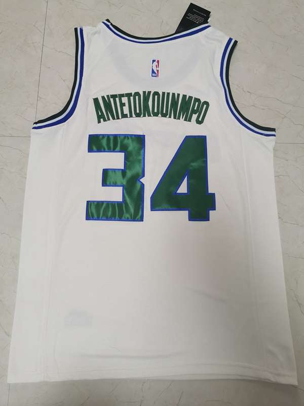 Milwaukee Bucks 2020 ANTETOKOUNMPO #34 White City Basketball Jersey (Stitched)