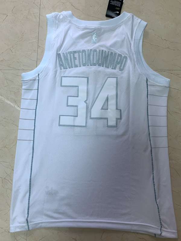 Milwaukee Bucks 2020 ANTETOKOUNMPO #34 White MVP Basketball Jersey (Stitched)