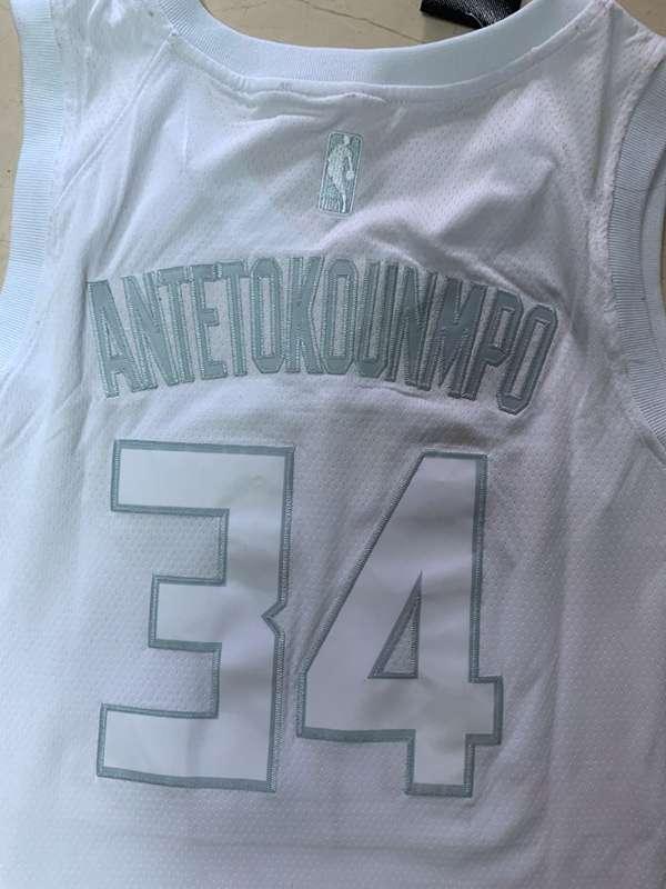 Milwaukee Bucks 2020 ANTETOKOUNMPO #34 White MVP Basketball Jersey (Stitched)