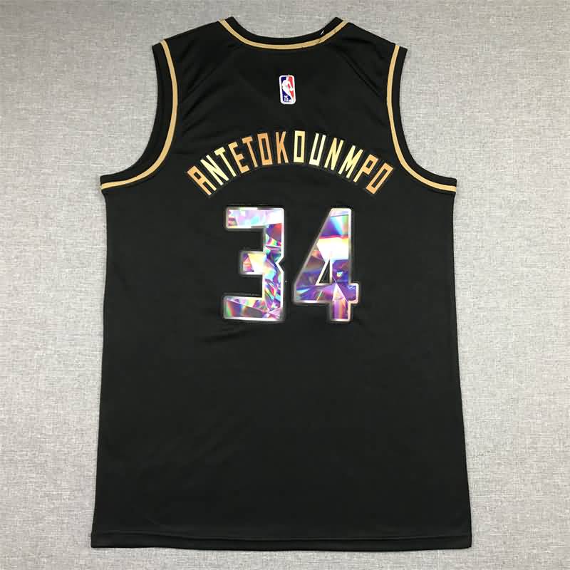 Milwaukee Bucks 21/22 ANTETOKOUNMPO #34 Black Basketball Jersey (Stitched)