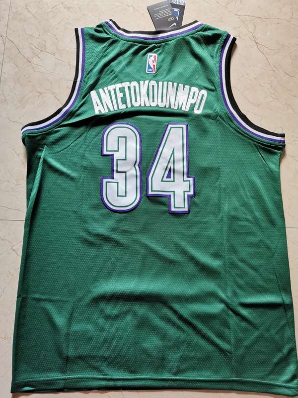 Milwaukee Bucks ANTETOKOUNMPO #34 Green Classics Basketball Jersey (Stitched)