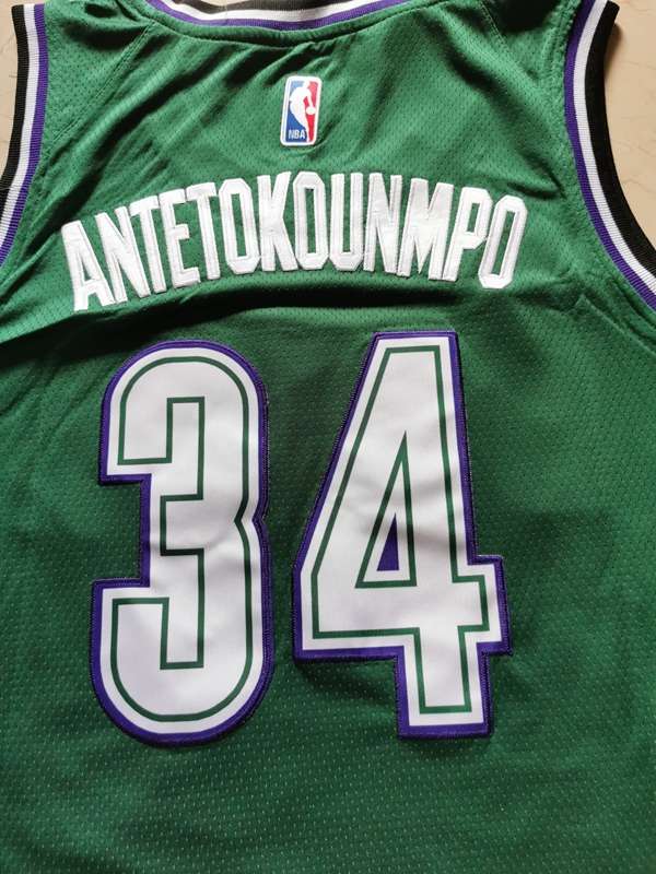 Milwaukee Bucks ANTETOKOUNMPO #34 Green Classics Basketball Jersey (Stitched)