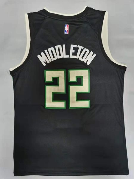 Milwaukee Bucks MIDDLETON #22 Black Basketball Jersey (Stitched)