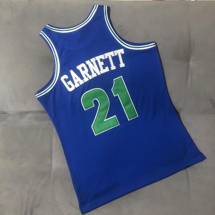 Minnesota Timberwolves 1995/96 GARNETT #21 Blue Classics Basketball Jersey (Closely Stitched)