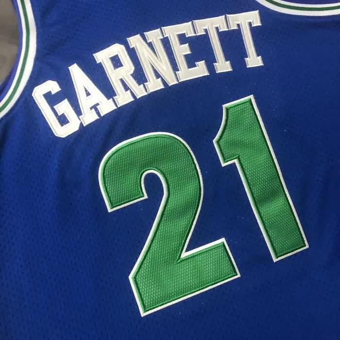 Minnesota Timberwolves 1995/96 GARNETT #21 Blue Classics Basketball Jersey (Closely Stitched)