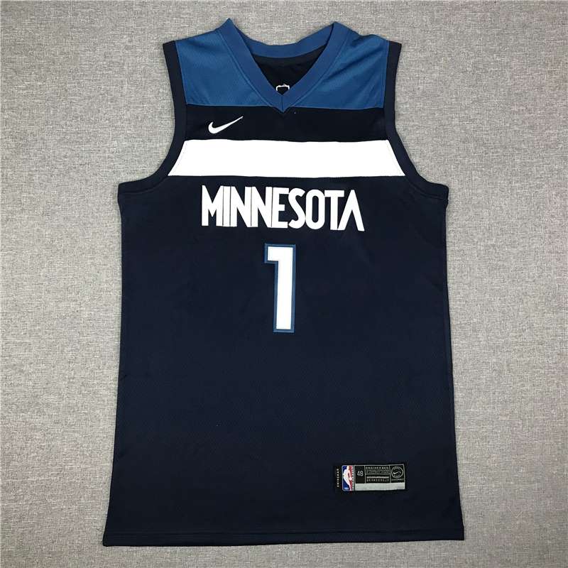Minnesota Timberwolves EDWARDS #1 Dark Blue Basketball Jersey (Stitched)