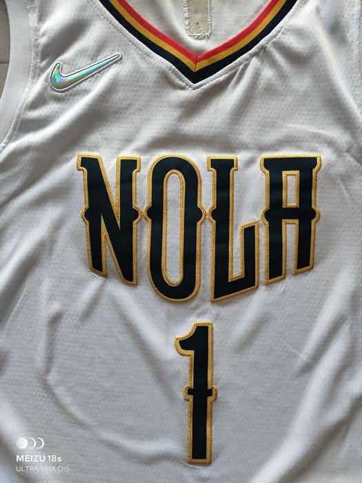 New Orleans Pelicans 21/22 WILLIAMSON #1 White Basketball Jersey (Stitched)