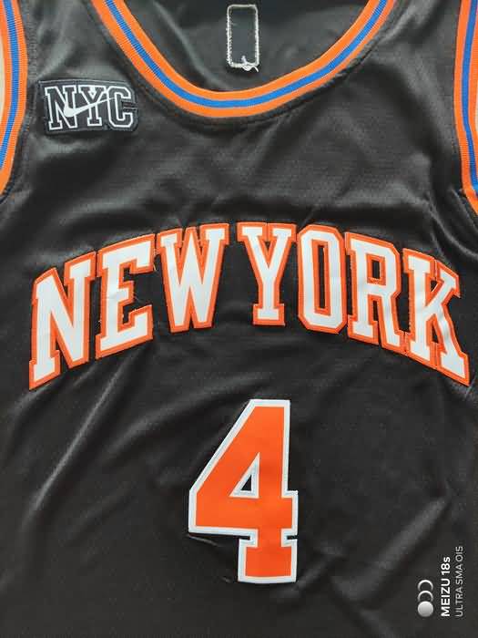 New York Knicks 21/22 ROSE #4 Black Basketball Jersey (Stitched)