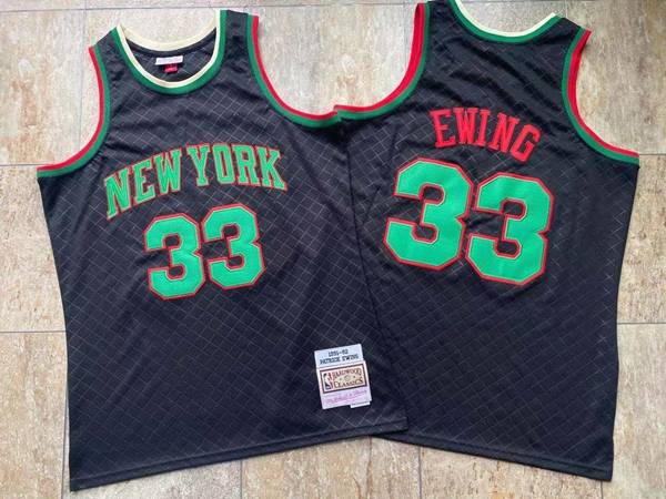 New York Knicks 1991/92 EWING #33 Black Classics Basketball Jersey (Closely Stitched)