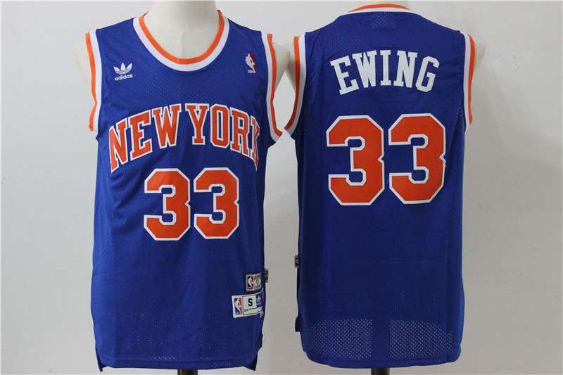 New York Knicks EWING #33 Blue Classics Basketball Jersey (Stitched)