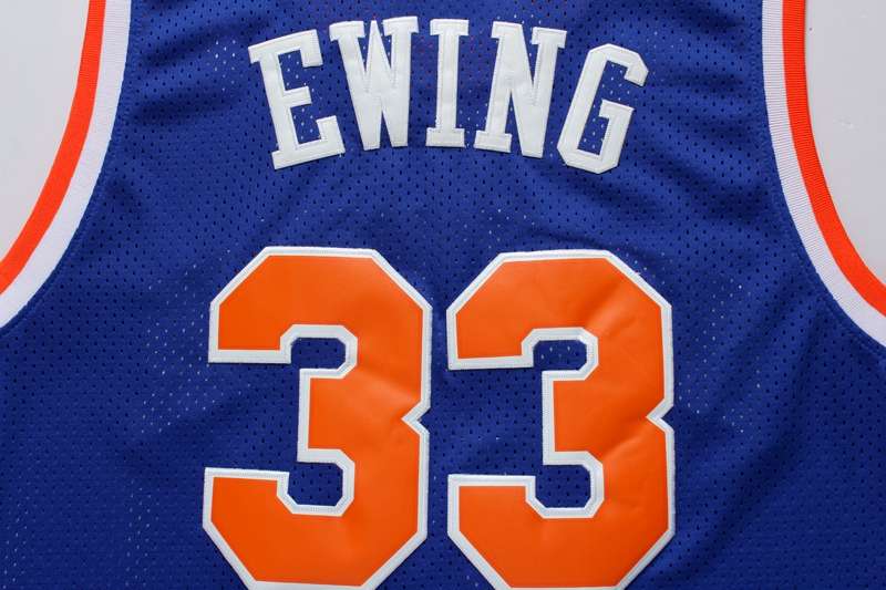 New York Knicks EWING #33 Blue Classics Basketball Jersey (Stitched)