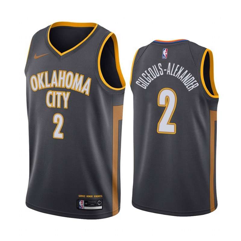 Oklahoma City Thunder 2020 GILGEOUS-ALEXANDER #2 Black City Basketball Jersey (Stitched)
