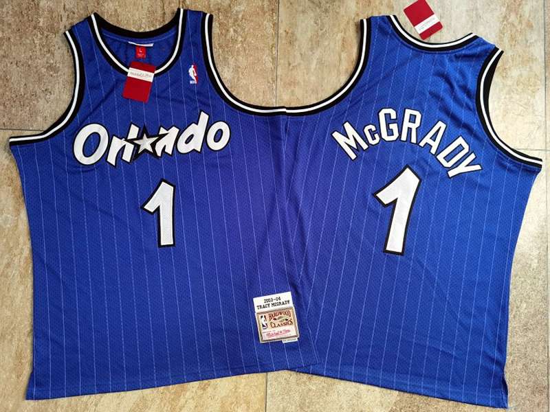 Orlando Magic 2003/04 MCGRADY #1 Blue Classics Basketball Jersey (Closely Stitched)