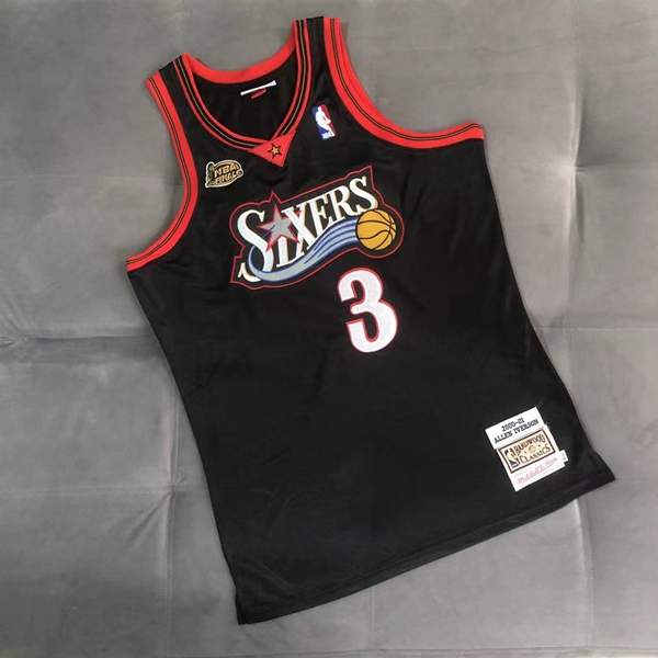 Philadelphia 76ers 2000/01 IVERSON #3 Black Final Classics Basketball Jersey (Closely Stitched)