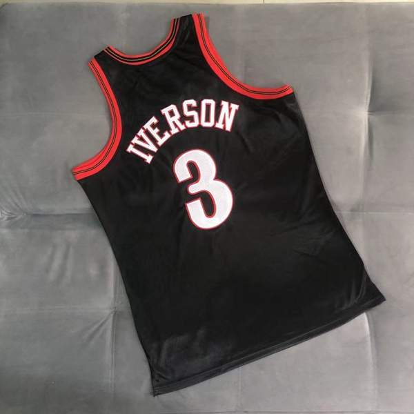 Philadelphia 76ers 2000/01 IVERSON #3 Black Final Classics Basketball Jersey (Closely Stitched)