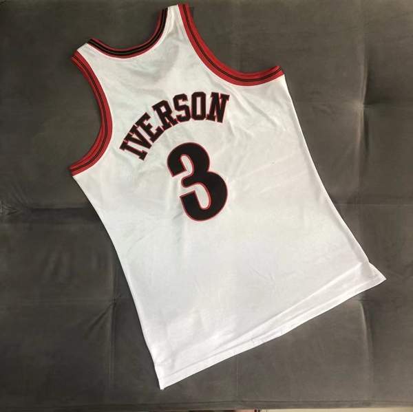 Philadelphia 76ers 2001 IVERSON #3 White All Star Classics Basketball Jersey (Closely Stitched)