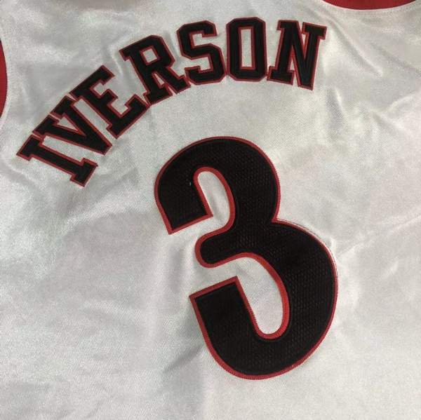 Philadelphia 76ers 2001 IVERSON #3 White All Star Classics Basketball Jersey (Closely Stitched)