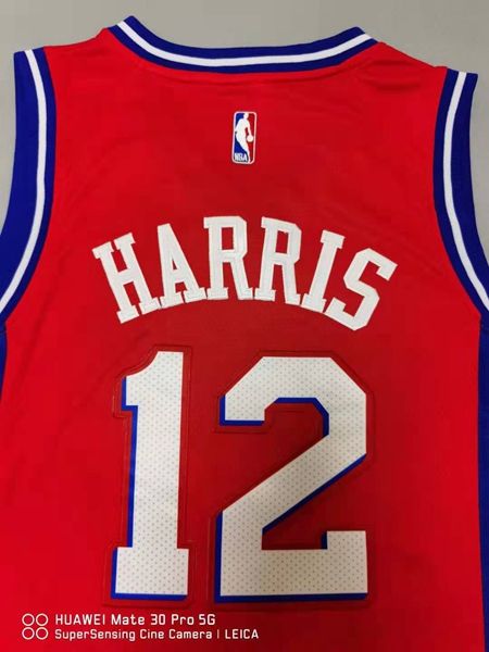 Philadelphia 76ers 20/21 HARRLS #12 Red AJ Basketball Jersey (Stitched)