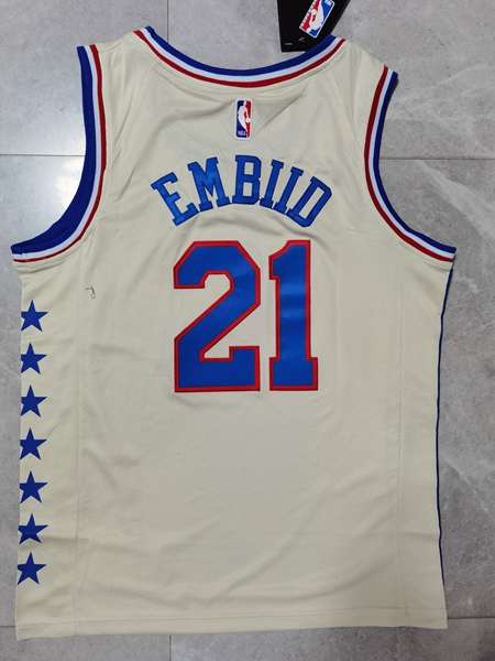 Philadelphia 76ers 20/21 EMBIID #21 Cream Basketball Jersey (Stitched)