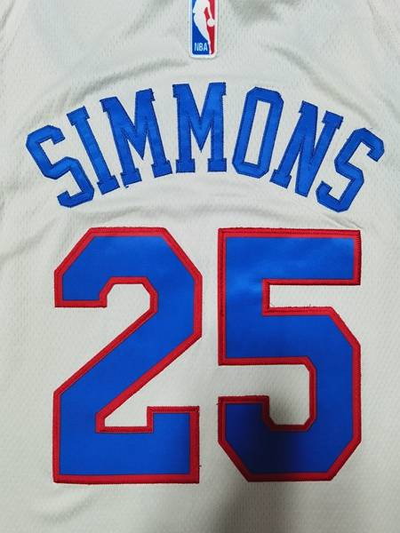 Philadelphia 76ers 20/21 SIMMONS #25 Cream Basketball Jersey (Stitched)