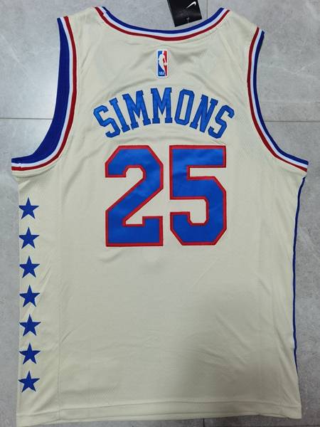 Philadelphia 76ers 20/21 SIMMONS #25 Cream Basketball Jersey (Stitched)