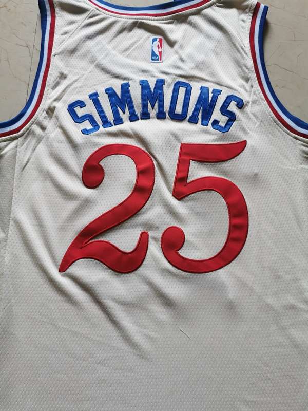 Philadelphia 76ers 2020 SIMMONS #25 White City Basketball Jersey (Stitched)