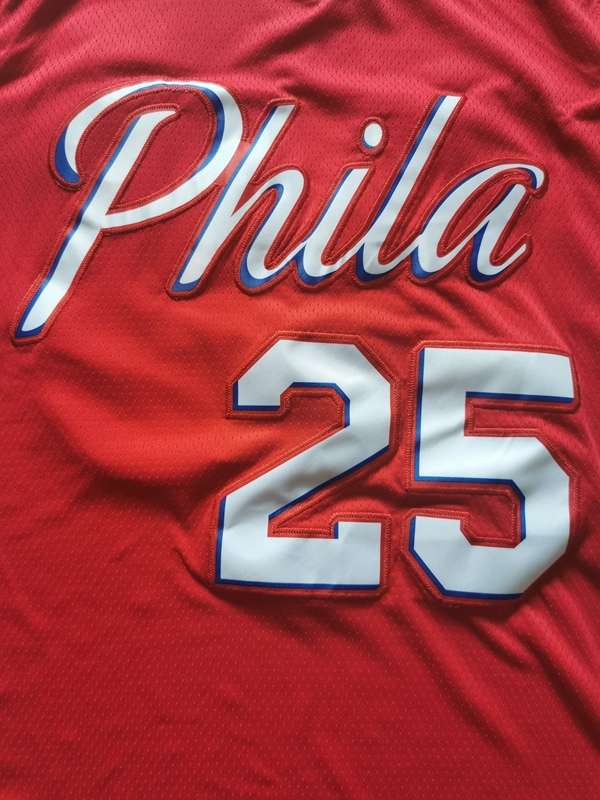 Philadelphia 76ers 2020 SIMMONS #25 Red Basketball Jersey (Stitched)