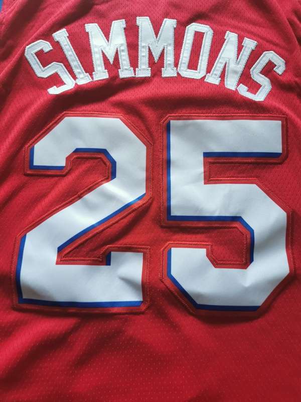 Philadelphia 76ers 2020 SIMMONS #25 Red Basketball Jersey (Stitched)