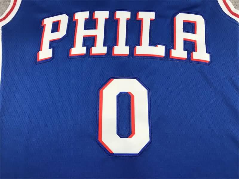 Philadelphia 76ers 21/22 MAXEY #0 Blue Basketball Jersey (Stitched)