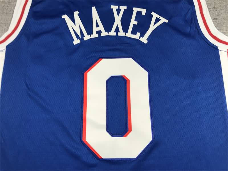 Philadelphia 76ers 21/22 MAXEY #0 Blue Basketball Jersey (Stitched)