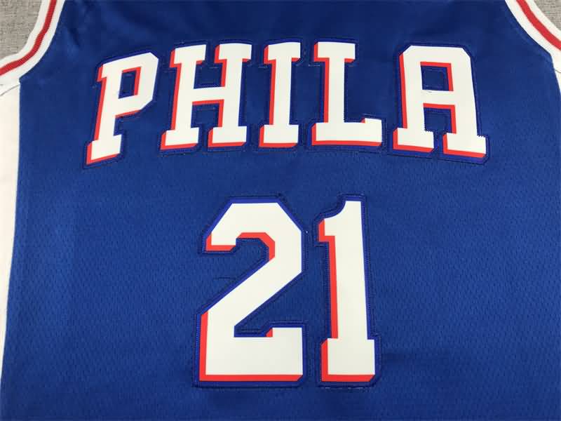 Philadelphia 76ers 21/22 EMBIID #21 Blue Basketball Jersey (Stitched)