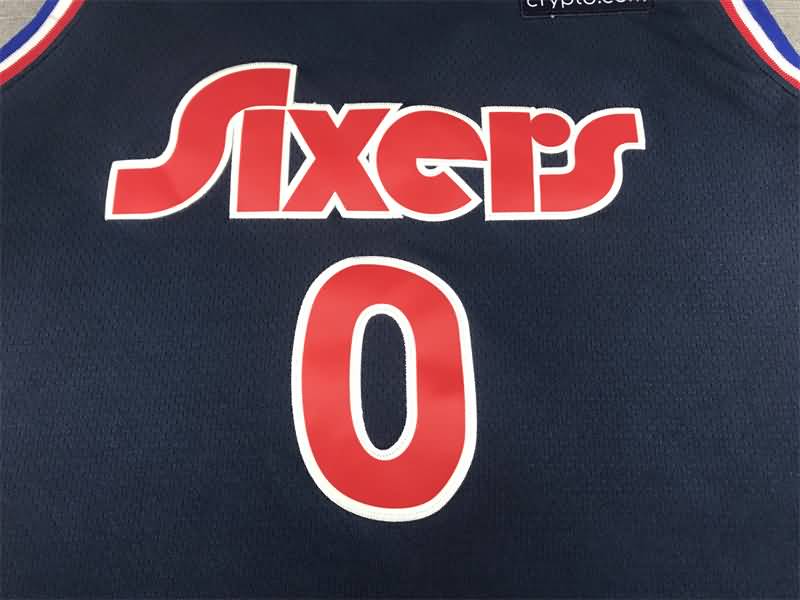 Philadelphia 76ers 21/22 MAXEY #0 Dark Blue City Basketball Jersey (Stitched)