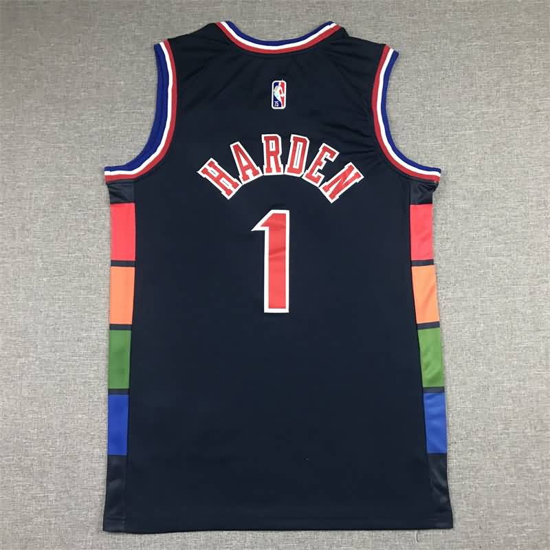 Philadelphia 76ers 21/22 HARDEN #1 Dark Blue City Basketball Jersey (Stitched)