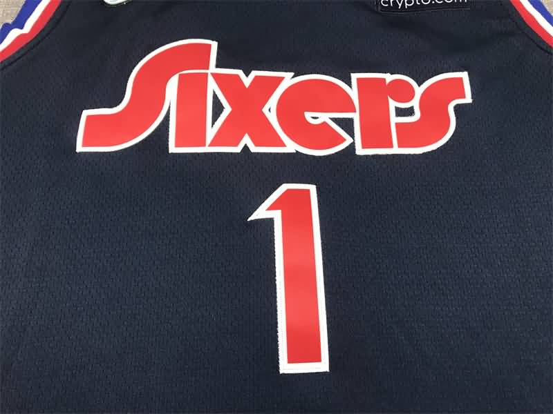 Philadelphia 76ers 21/22 HARDEN #1 Dark Blue City Basketball Jersey (Stitched)