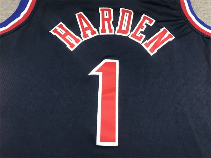 Philadelphia 76ers 21/22 HARDEN #1 Dark Blue City Basketball Jersey (Stitched)