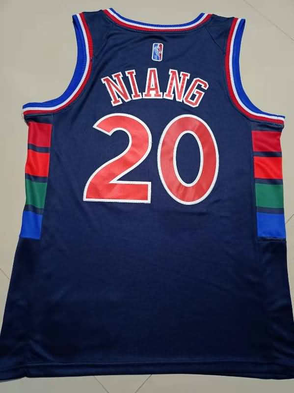 Philadelphia 76ers 21/22 NIANG #20 Dark Blue City Basketball Jersey (Stitched)