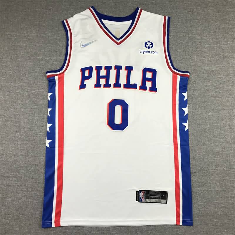 Philadelphia 76ers 21/22 MAXEY #0 White Basketball Jersey (Stitched)