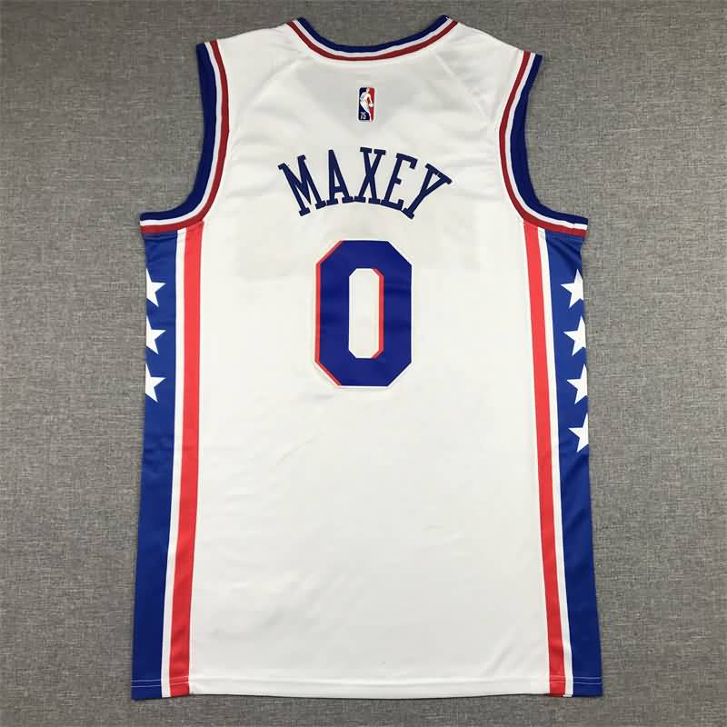 Philadelphia 76ers 21/22 MAXEY #0 White Basketball Jersey (Stitched)