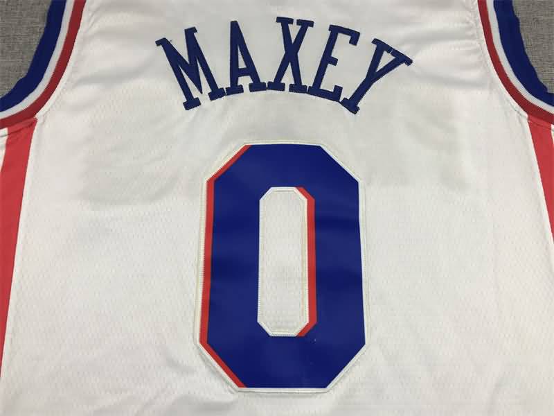 Philadelphia 76ers 21/22 MAXEY #0 White Basketball Jersey (Stitched)