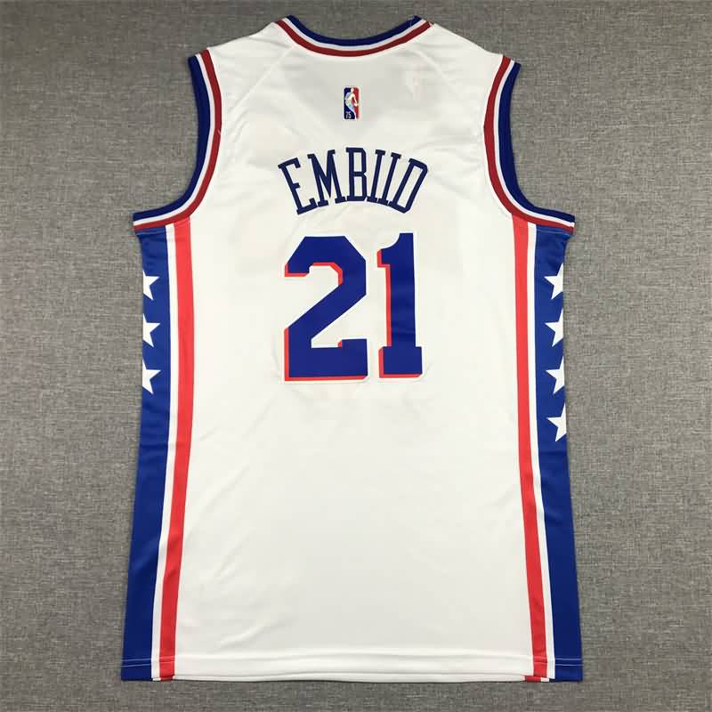 Philadelphia 76ers 21/22 EMBIID #21 White Basketball Jersey (Stitched)