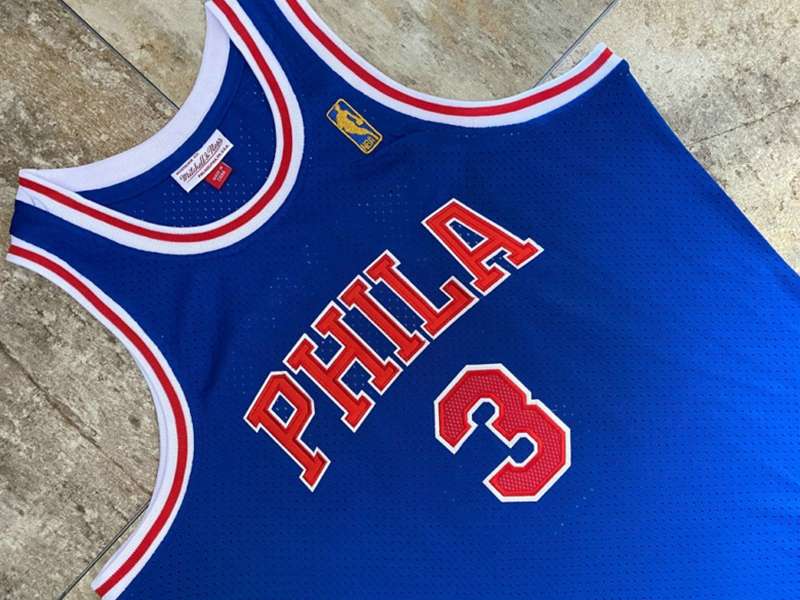 Philadelphia 76ers 1996/97 IVERSON #3 Blue Classics Basketball Jersey (Closely Stitched)