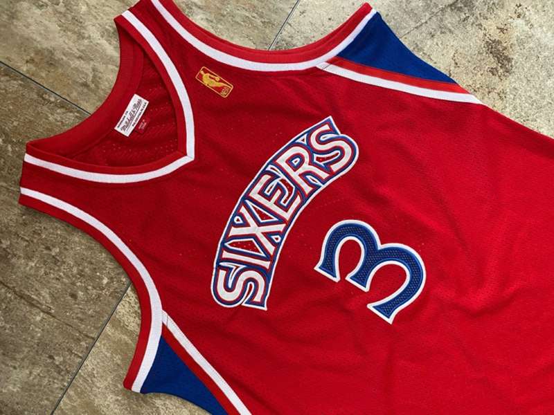 Philadelphia 76ers 1996/97 IVERSON #3 Red Classics Basketball Jersey (Closely Stitched)