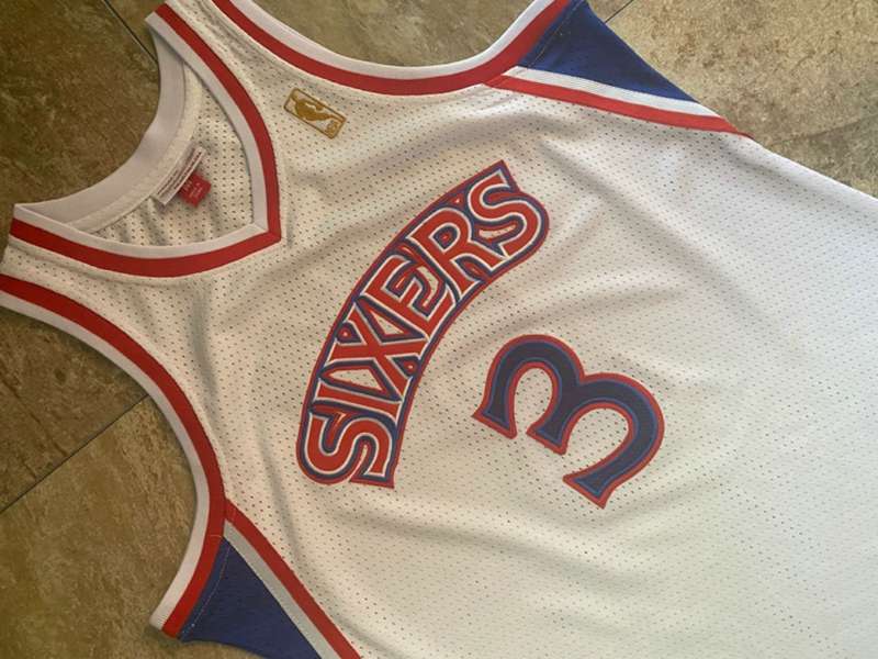 Philadelphia 76ers 1996/97 IVERSON #3 White Classics Basketball Jersey (Closely Stitched)