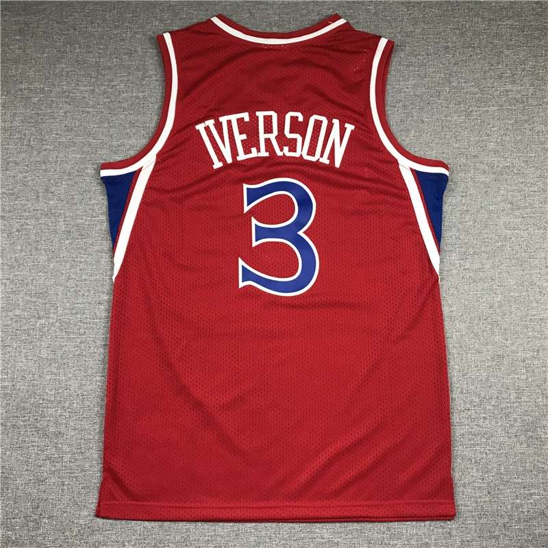 Philadelphia 76ers 1996/97 IVERSON #3 Red Classics Basketball Jersey (Stitched)