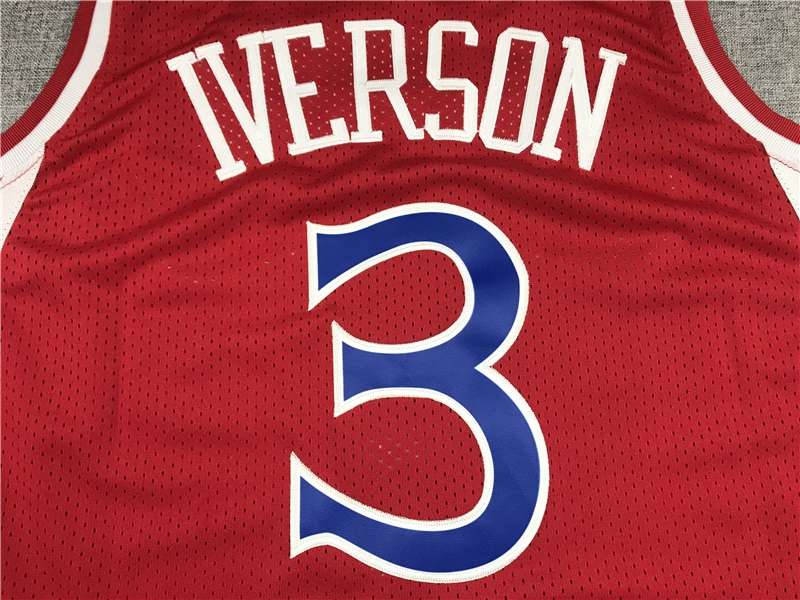 Philadelphia 76ers 1996/97 IVERSON #3 Red Classics Basketball Jersey (Stitched)