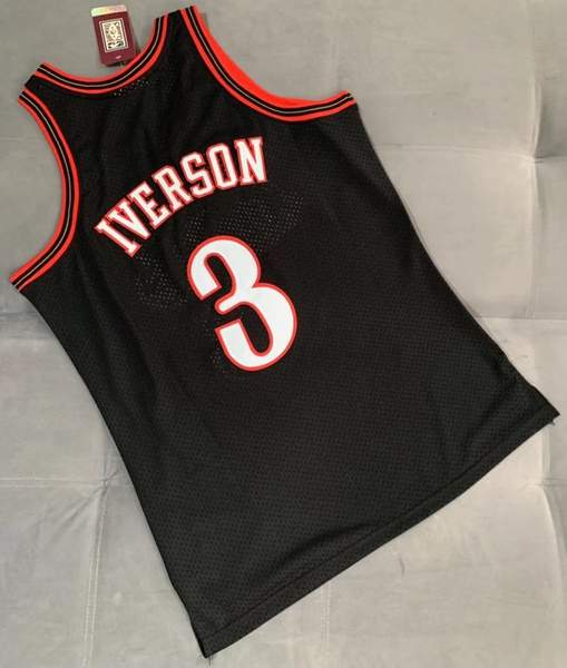 Philadelphia 76ers 1997/98 IVERSON #3 Black Classics Basketball Jersey (Closely Stitched)