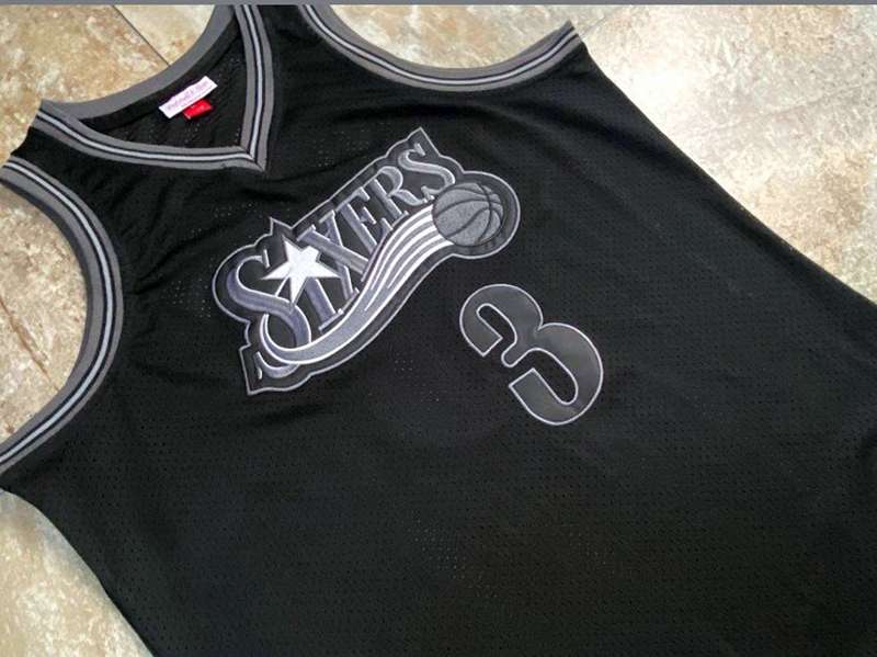 Philadelphia 76ers 1997/98 IVERSON #3 Black Classics Basketball Jersey 03 (Closely Stitched)