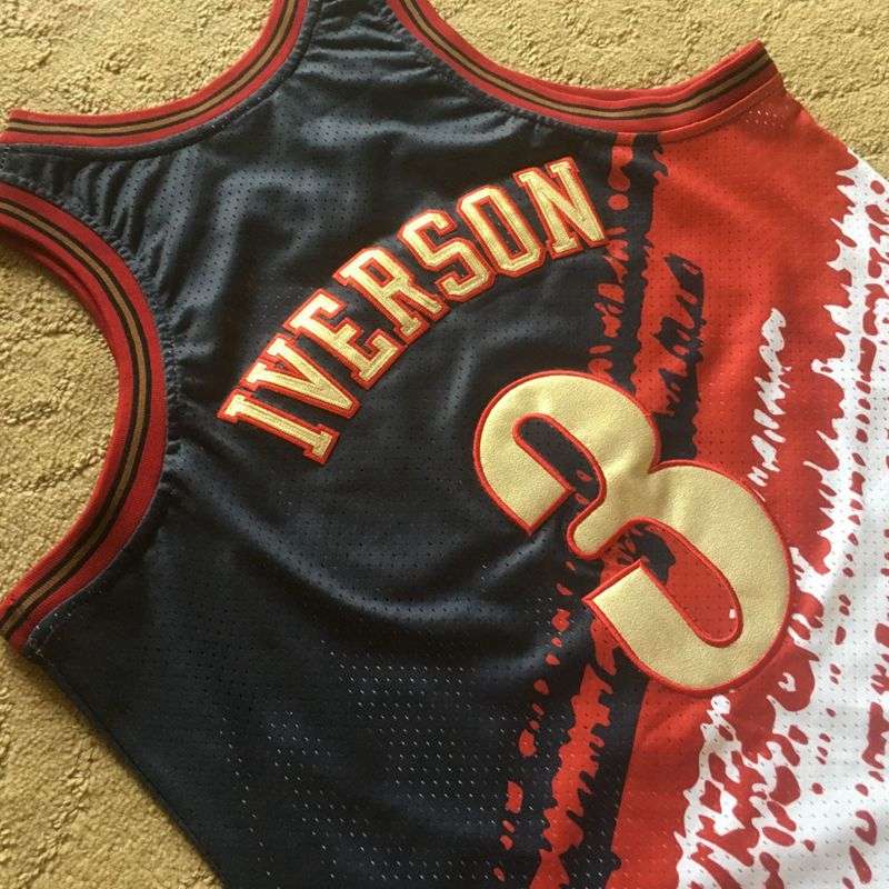 Philadelphia 76ers 1997/98 IVERSON #3 Black White Classics Basketball Jersey (Closely Stitched)